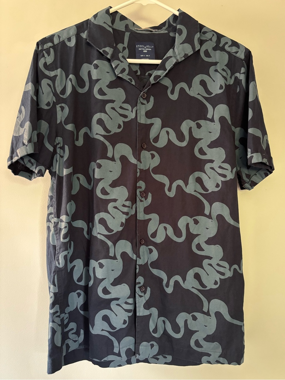 Steel & Jelly Men's Navy Print Short-Sleeve Button-Up Shirt